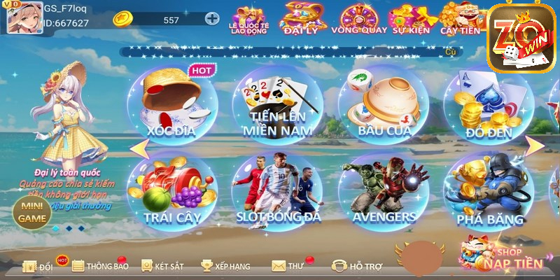 Chơi game bài Dwin tại sân chơi ZOWIN