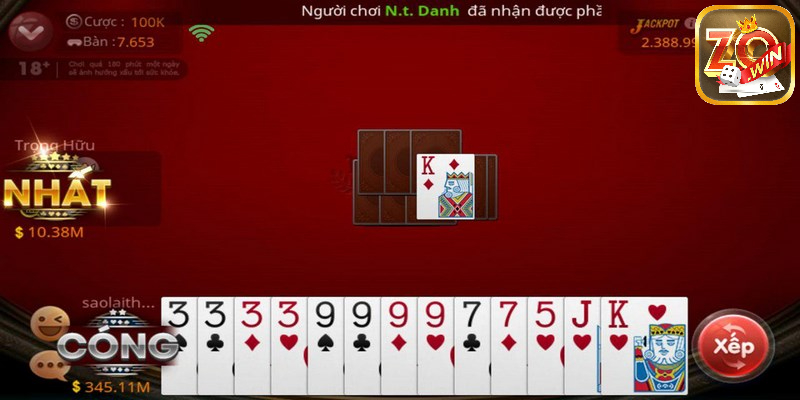 Luật chơi game bài tiến lên