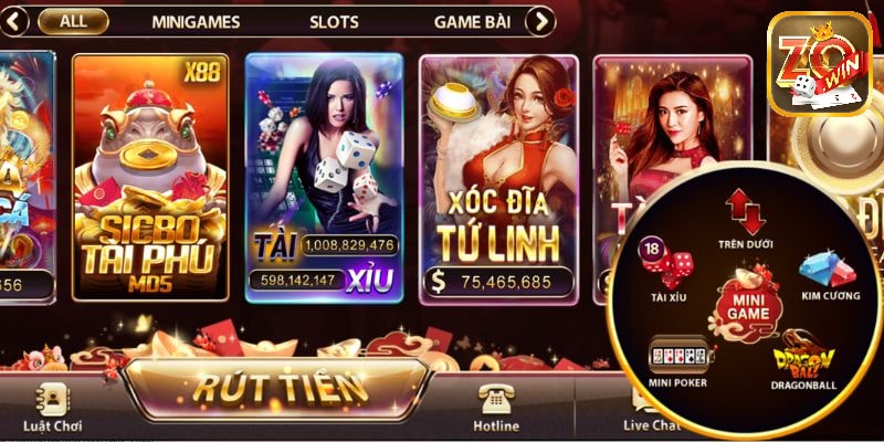 Hệ thống game online cực uy tín tại Zowin